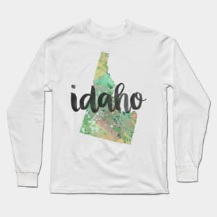 idaho - calligraphy and abstract state outline Long Sleeve T-Shirt